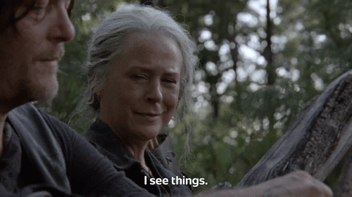 i see things carole walking dead gif